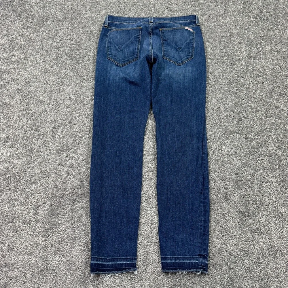 Hudson Jeans Womens 27 Blue Cropped Fray Stretch Preppy City Casual Logo Pockets - Picture 2 of 9